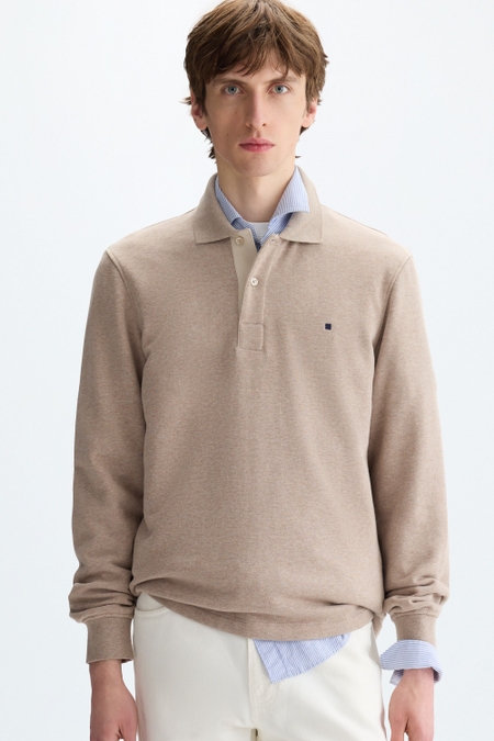 FLEECE POLO-COLLARED SWEATSHIRT
