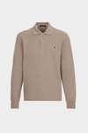Fleece polo-collared sweatshirt