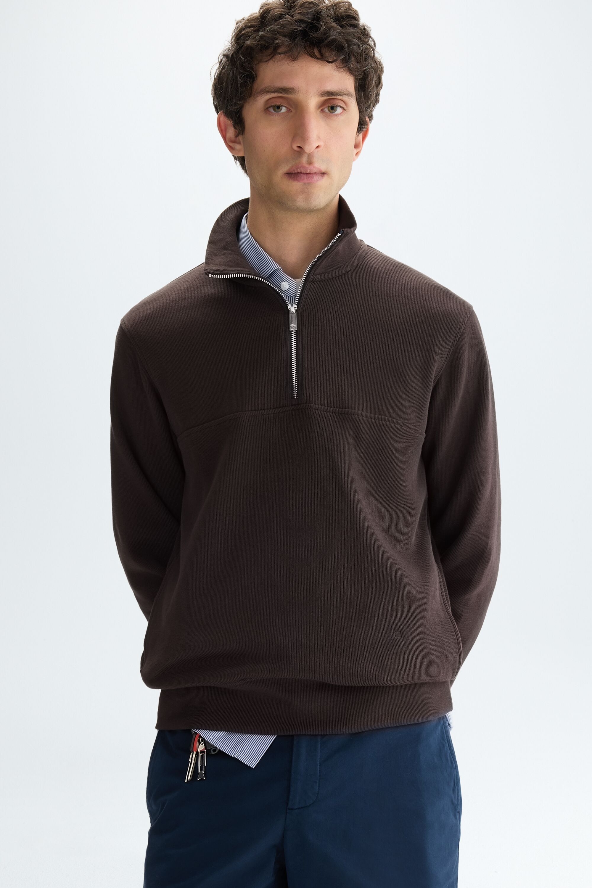 Interlock half-zip sweatshirt
