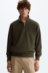 Jacquard knit half-zip sweatshirt
