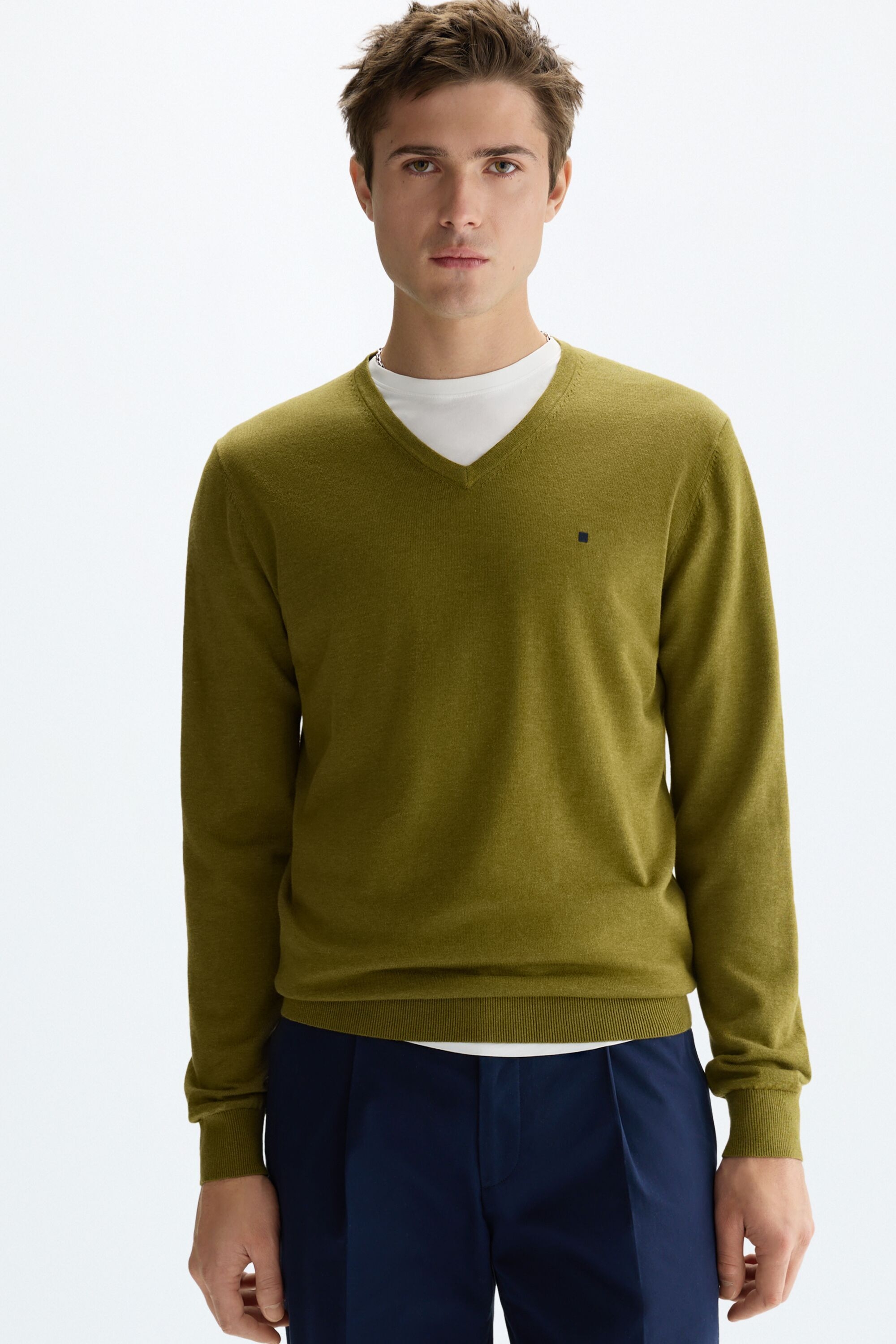 Cotton V-neck sweater
