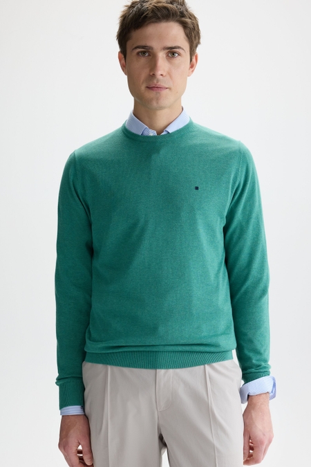 COTTON CREW-NECK SWEATER