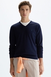 Pima cotton V-neck sweater