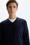 Pima cotton V-neck sweater