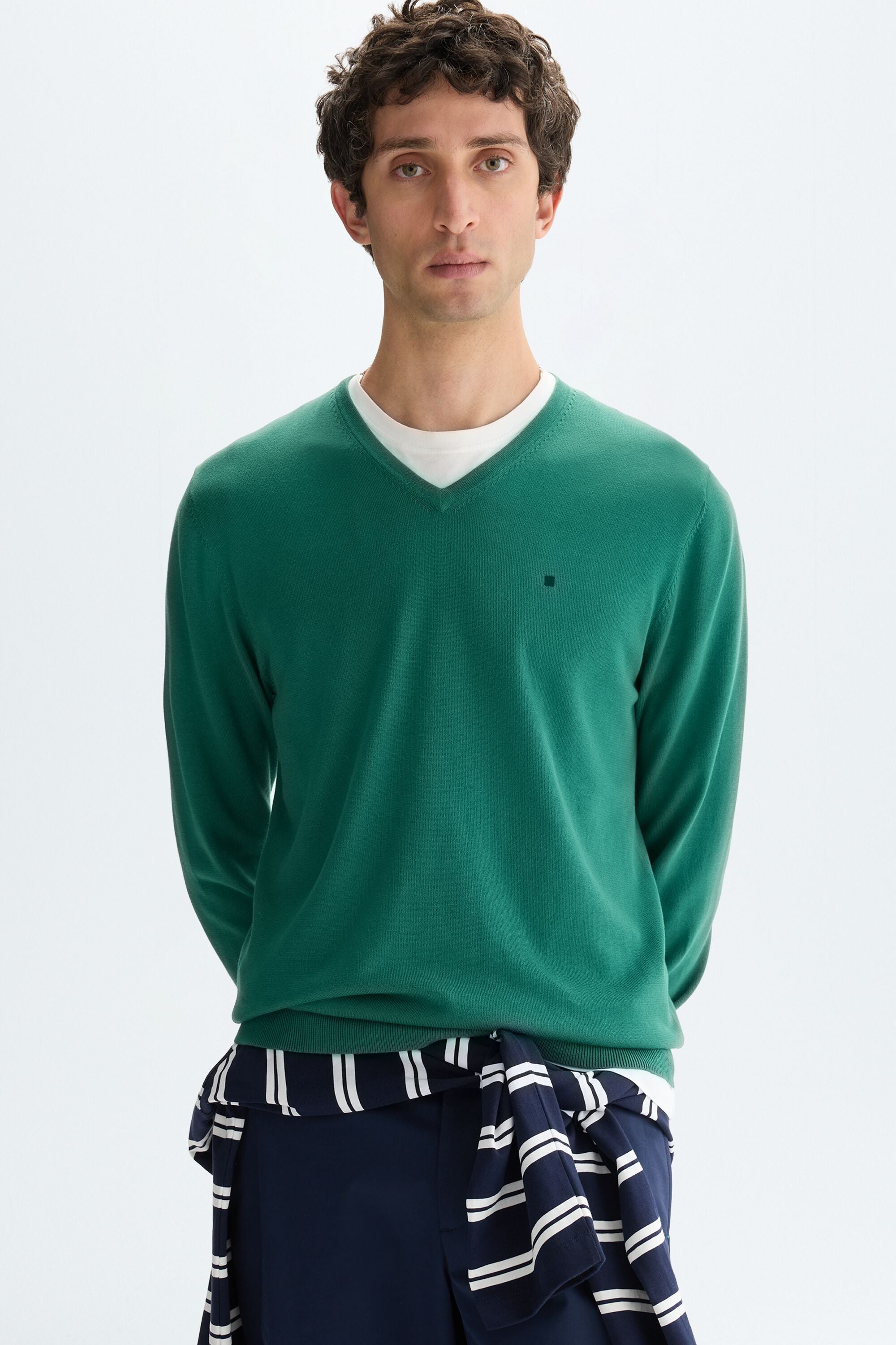 PIMA COTTON SILK VNECK KNIT Lisier PIMA 【公式通販】