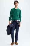 Pima cotton V-neck sweater