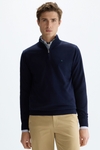 Pima cotton half-zip sweater
