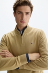 Pima cotton half-zip sweater