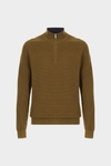 Textured pima cotton half-zip sweater