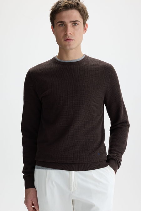 TEXTURED PIMA COTTON SWEATER