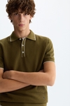 Textured knit polo shirt