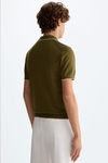 Textured knit polo shirt