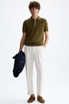 Textured knit polo shirt