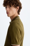 Textured knit polo shirt
