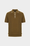 Textured knit polo shirt