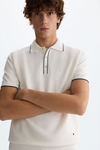 Textured knit polo shirt