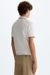 Textured knit polo shirt