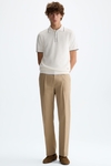 Textured knit polo shirt