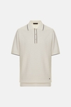 Textured knit polo shirt