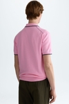 Textured ribbed knit polo shirt