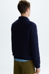 Polo collar cotton textured sweater