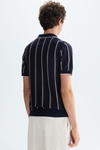 Striped pima cotton knit polo shirt