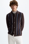 Striped pima cotton knit overshirt