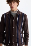 Striped pima cotton knit overshirt