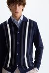Striped pima cotton knit overshirt