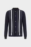 Striped pima cotton knit overshirt