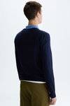 Pima cotton double-neck sweater