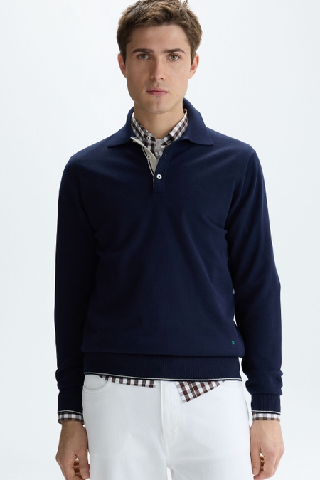 LONG-SLEEVED PIMA COTTON POLO SHIRT