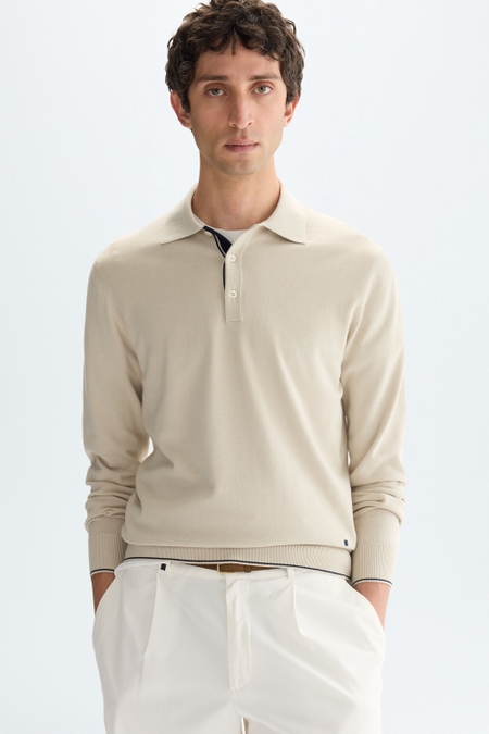 LONG-SLEEVED PIMA COTTON POLO SHIRT