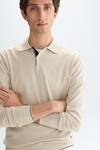 Long-sleeved pima cotton polo shirt