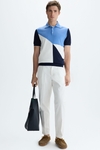 Colorblock pima cotton polo shirt