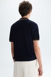 Textured pima cotton knit polo shirt