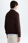 Cotton linen rolled-neck sweater