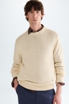 Cotton linen rolled-neck sweater