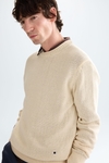 Cotton linen rolled-neck sweater