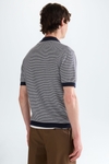 Striped knit polo shirt