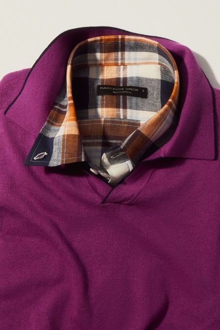 COTTON LINEN KNIT POLO SHIRT