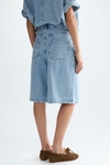 Denim wide straight-leg bermuda shorts