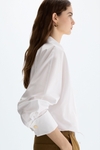 Poplin cocoon-fit wrap shirt