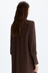 Herringbone jacquard oversize long shirt