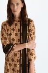 Print velvet straight-fit long top