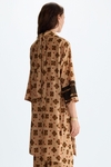 Print velvet straight-fit long top