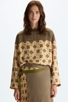 Cubisello print twill oversize top