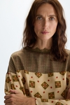 Cubisello print twill oversize top