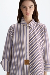 Striped poplin oversize shirt