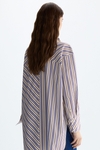 Striped poplin oversize shirt